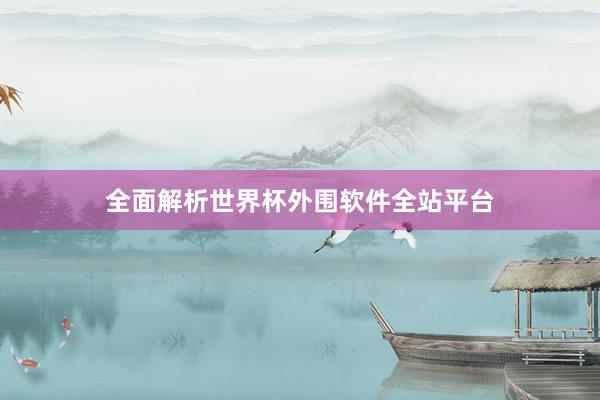 全面解析世界杯外围软件全站平台